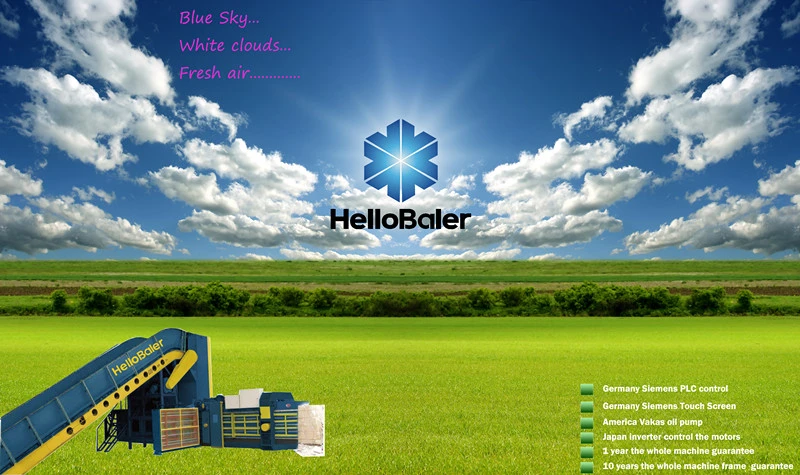 Hello Baler brand waste paper pulp tyre plastic bottles cardboard carton scraps baling packaging strapping baling baler